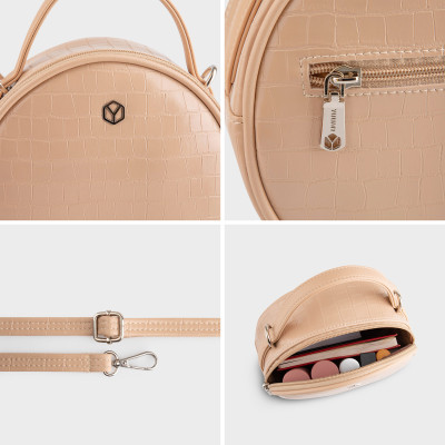 Túi Yuumy ( Thời trang nữ dáng tròn cá tính - Túi đeo chéo da Seasand YN217 )