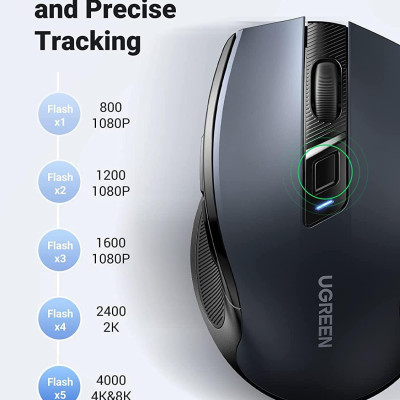 Ugreen UG90545MU006TK 4000DPI 2.4G Chuột không dây im lặng - Silent công thái học 5 cấp độ 4000 DPI 6 nút - HÀNG CHÍNH HÃNG