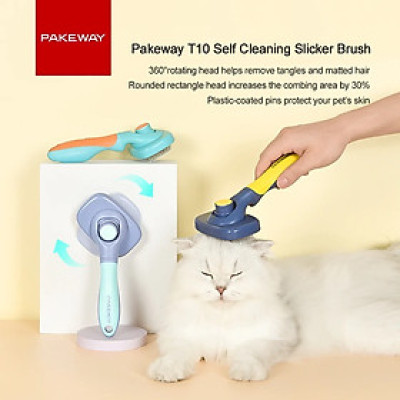 Lược chải lông thú cưng PAKEWAY T10 [ New 2022 ] _ Đầu lược xoay 360 độ