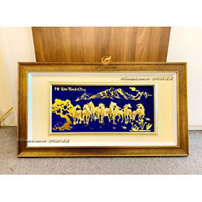 Tranh ngựa mã đáo thành công dát vàng MT Gold Art- Hàng chính hãng, trang trí nhà cửa, quà tặng sếp, đối tác, khách hàng.