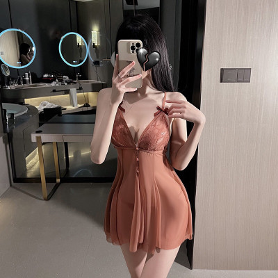 Váy ngủ hai dây xuyên thấu chéo lưng sexy P24 - Đầm ngủ chéo lưng gợi cảm - Đồ ngủ sexy quyến rũ