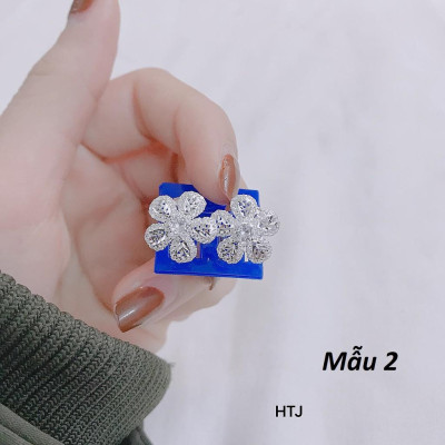 Bông tai bạc thời trang gắn trai nuôi cao cấp chất liệu bằng bạc s925 SA0097