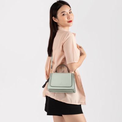 Túi Yuumy ( Thời trang nữ nắp gập phối quai xách size 20 - Túi đeo chéo da Seasand YN128 )
