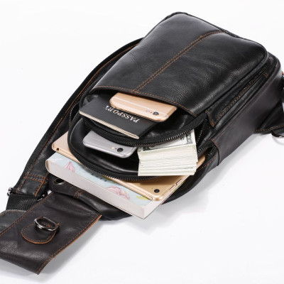 Túi đeo chéo nam DA BÒ THẬT – BEE GEE DCN9333