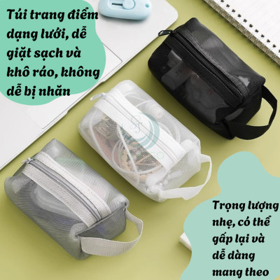 Túi Lưới Đựng Mỹ Phẩm Du Lịch -Túi Đựng Đồ Cá Nhân Lưới Thông Thoáng -Túi Lưới Đa Năng Chống Nhăn – Nhẹ Nhàng & Tiện Lợi -Túi Trang Điểm Lưới Siêu Nhẹ – Cất Gọn Trong Tích Tắc