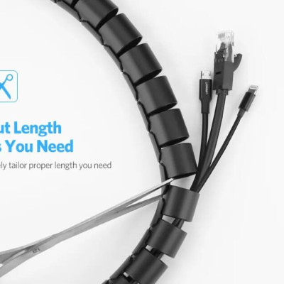 Ugreen UG30819LP121TK 3M màu Đen Dây ống xoắn PE bảo vệ cáp cao cấp - HÀNG CHÍNH HÃNG