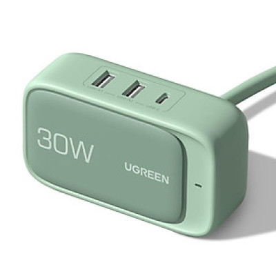 Ugreen UG60699CD280TK chân cắm AU màu xanh cáp nguồn dài 1.5m 30w 2a + 1c sạc di động hỗ trợ PD - HÀNG CHÍNH HÃNG