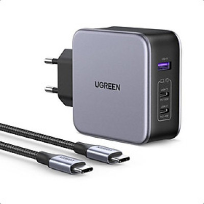 Ugreen UG90549CD289TK 140W Bộ sạc nhanh chuẩn GaN 3 gồm 3 cổng USB-C danh cho Smartphone Macbook - HÀNG CHÍNH HÃNG