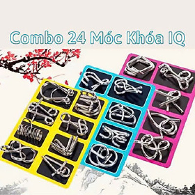 Combo 24 Móc Khóa IQ | Đồ Chơi Phát Triển Trí Tuệ Thông Minh Cho Trẻ, Tư Duy Mở Khóa Loại Tốt Không Gỉ