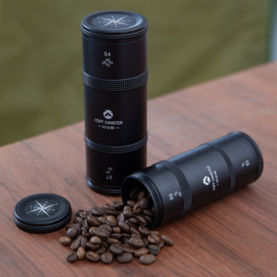 Hộp đựng trà, cà phê hợp kim nhôm mạ titanium đen Campingmoon CC-50-BK/ CC-51-BK