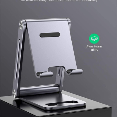 Ugreen UG80708LP263TK bằng nhôm có thể trượt Màu Xám Giá đỡ Điện Thoại để bàn - HÀNG CHÍNH HÃNG