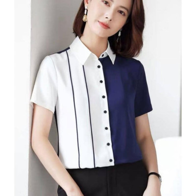 Áo Sơ Mi Nữ Ngắn Tay Hai Màu Mẫu FR01 Thời Trang Nữ Công Sở PONIVA Chất Kate Mềm Mại Chuẩn XNK