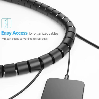 Ugreen UG30819LP121TK 3M màu Đen Dây ống xoắn PE bảo vệ cáp cao cấp - HÀNG CHÍNH HÃNG