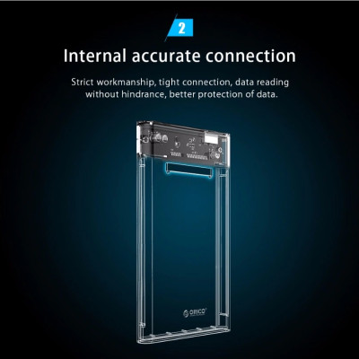 Hộp ổ cứng ORICO 2139U3 2.5" SSD/HDD SATA 3 USB 3.0 trong suốt - Hàng Chính Hãng