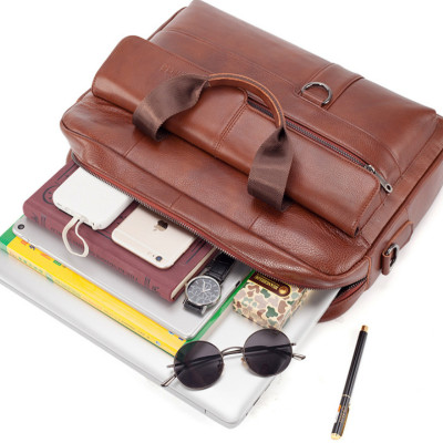 Túi xách nam da bò thật cao cấp phong cách mới 15,6"