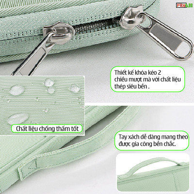 Túi chống sốc, túi đựng dành cho máy tính bảng các loại 10.8 inch - 13 inch có nhiều ngăn riêng biệt, vải chống thấm, chống mài mòn – Hàng chính hãng