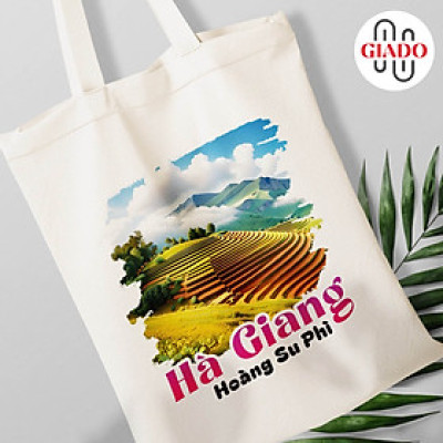 Túi canvas GIADO, túi vải bố, túi tote mẫu Hà Giang ruộng bậc thang Hoàng Su Phì