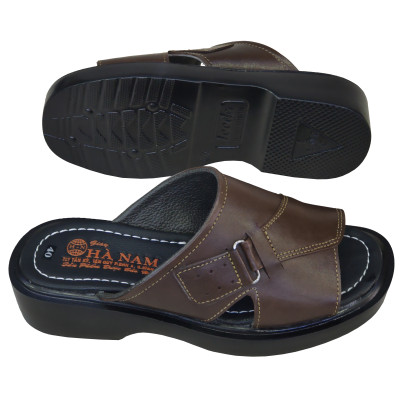 Dép Nam Quai Ngang HÀ NAM Da Bò Thật Cao Cấp DNA2135