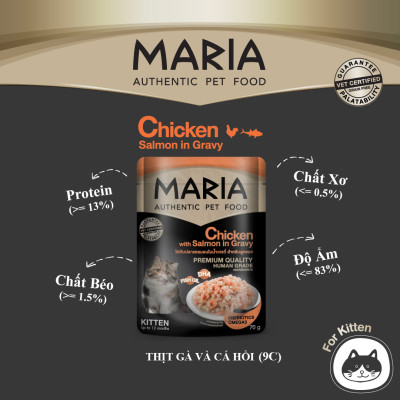 Pate Cho Mèo Maria nhập khẩu Thái Lan (1 hộp 12 gói 70g)
