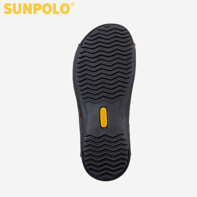 Dép nam quai ngang da bò cao cấp đế cao su SUNPOLO DQN025