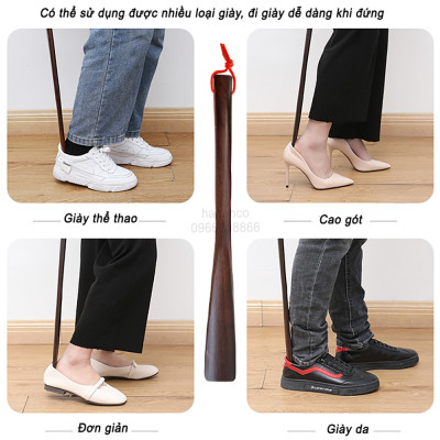 Đón gót giày dài 35cm gỗ Muồng nguyên khối sơn mài VIP - DGH909 - tiện dụng cho gia đình bạn