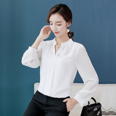 Áo sơ mi nữ công sở, áo sơ mi trắng cổ tàu trẻ trung, thời trang cho phái nữ HB67