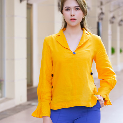 Áo Cổ Ve Linen Susan TOP148 Thời trang thiết kế Hity