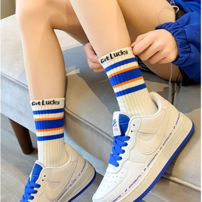 Combo 5 đôi tất nữ mùa thu đông Bluehope Choice CBTV04 cổ cao kẻ sọc nhiều màu