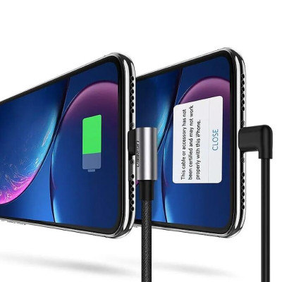 Ugreen UG60521US299TK 1m black usb 2.0a revolution lightning male elbow plug nickel-plated aluminum shell with braided net - HÀNG CHÍNH HÃNG