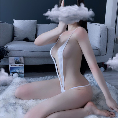 Đồ lót phụ nữ áo tắm sọc không lưng buộc dây ba điểm hộp đêm cực kỳ hấp dẫn