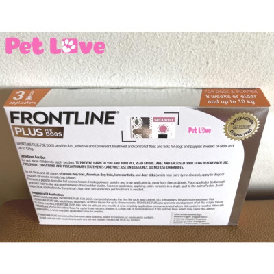 1 hộp Frontline Plus nhỏ gáy trị ve rận, bọ chét (chó <10kg, hộp 3 tuýp)
