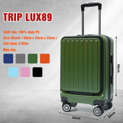 TẶNG TÚI ĐỰNG GIÀY + THẺ TAG - Vali cao cấp TRIP LUX89 size 20inch có ngăn đựng Laptop - Hàng chính hãng