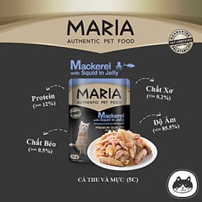 Pate Cho Mèo Maria nhập khẩu Thái Lan (1 hộp 12 gói 70g)