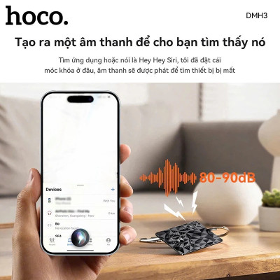 Thẻ định vị Ho,co DMH3 siêu mỏng, pin 100mAh sạc lại được, chống nước IP68, định vị toàn cầu cho iOS - Hàng chính hãng