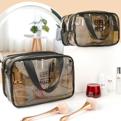 Bộ 3 túi trong suốt đựng đồ, mỹ phẩm , túi du lịch chống thấm nước có tay xách , đi chơi , du lịch tiện lợi