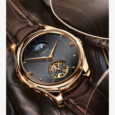 Đồng hồ nam chính hãng LOBINNI L13022-6,kính sapphire,chống xước,chống nước 50m,Bh 24 tháng,máy cơ (automatic)