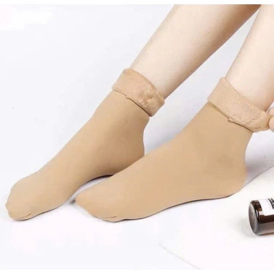 Combo 2 Đôi Tất Nữ Lót Lông Cổ Cao Siêu Ấm Áp Giữ Nhiệt Rất Tốt Màu Đen