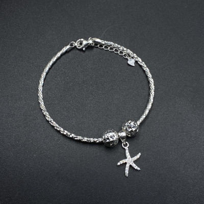 Lắc Tay Bạc Nữ Kiểu Xoắn Kép Mix Charm Xinh BẠC HIỂU MINH LTU653 