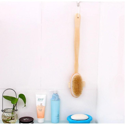 Bàn Chải Tắm Cán Gỗ Tự Nhiên Làm Sạch Da Khô, Cây Chà Lưng Tiện Dụng, Gậy Tắm Massage Cơ Thể Body Cực Sạch AOE1028