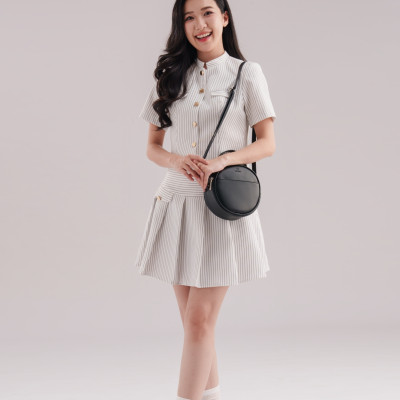 Túi Yuumy ( Thời trang nữ dáng tròn phối ngăn size 18 - Túi đeo chéo da Seasand YN261 )