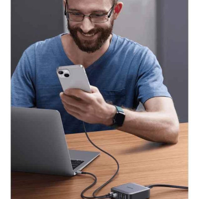 Ugreen UG90735CD327TK 65W Bộ sạc nhanh Nexode gồm 2 cổng USB-C + 2 cổng USB-A dây nguồn dài 1.5M chuẩn cắm US - HÀNG CHÍNH HÃNG