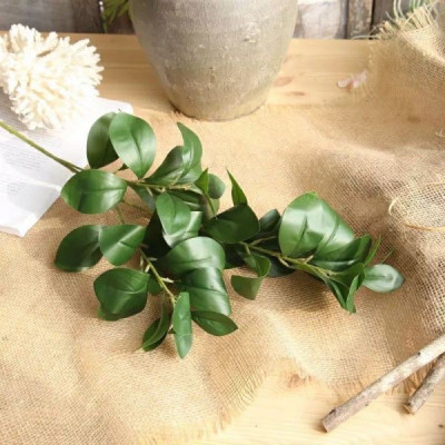 Cành lá chè giả - dài 40cm - 3 nhánh - Cây giả, hoa lụa Decor trang trí nhà cửa