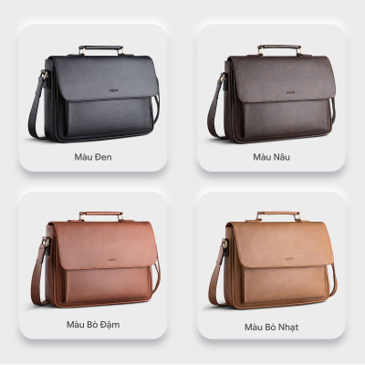 Túi Trita ( Thời trang nam nắp gập phối quai trên - Túi đeo chéo da RTN8 )