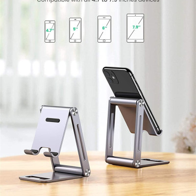 Ugreen UG80708LP263TK bằng nhôm có thể trượt Màu Xám Giá đỡ Điện Thoại để bàn - HÀNG CHÍNH HÃNG