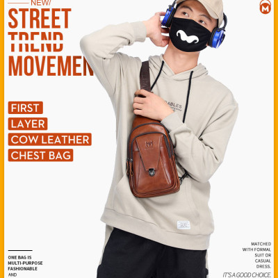 Túi đeo chéo nam DA BÒ THẬT – BEE GEE DCN9095