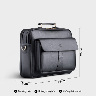 Cặp Công Sở Lata ( Thời trang nam basic đựng vừa laptop 14 inch - Cặp da CA43 )