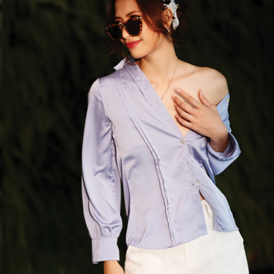 Áo Sơ Mi Lụa Maddison TOP173 Thời trang thiết kế Hity