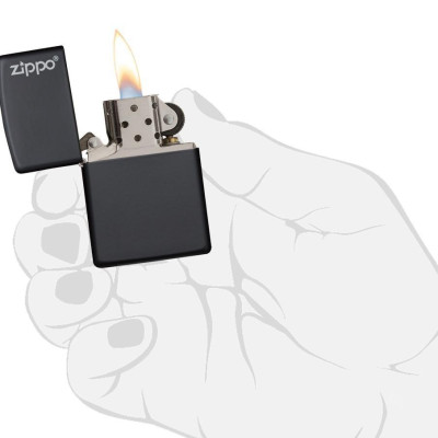 Bật lửa Zippo Black Matte with Zippo Logo 218ZL