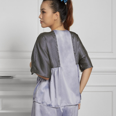 Đồ Bộ Nữ Mặc Nhà Pijama Ngắn Lụa Hàn Maxivic, La Mộc MM112121