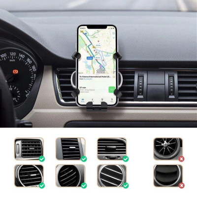Ugreen UG80539LP228TK xoay 360 độ 4.7 đến 7 inch kẹp điện thoại màu đen gắn khe gió đa chiều - HÀNG CHÍNH HÃNG